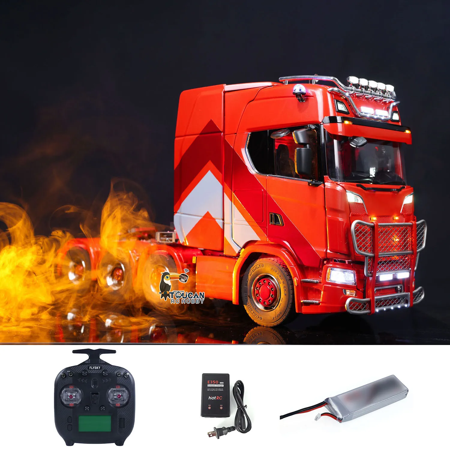 Juguete de Camión Tractor RC 770S a Escala 1:14, Chasis de Metal 8x8, Control Remoto, Diferencial con Bloqueo, 3 Velocidades, Suspensión de Cabina, Humo, Modelo ST8