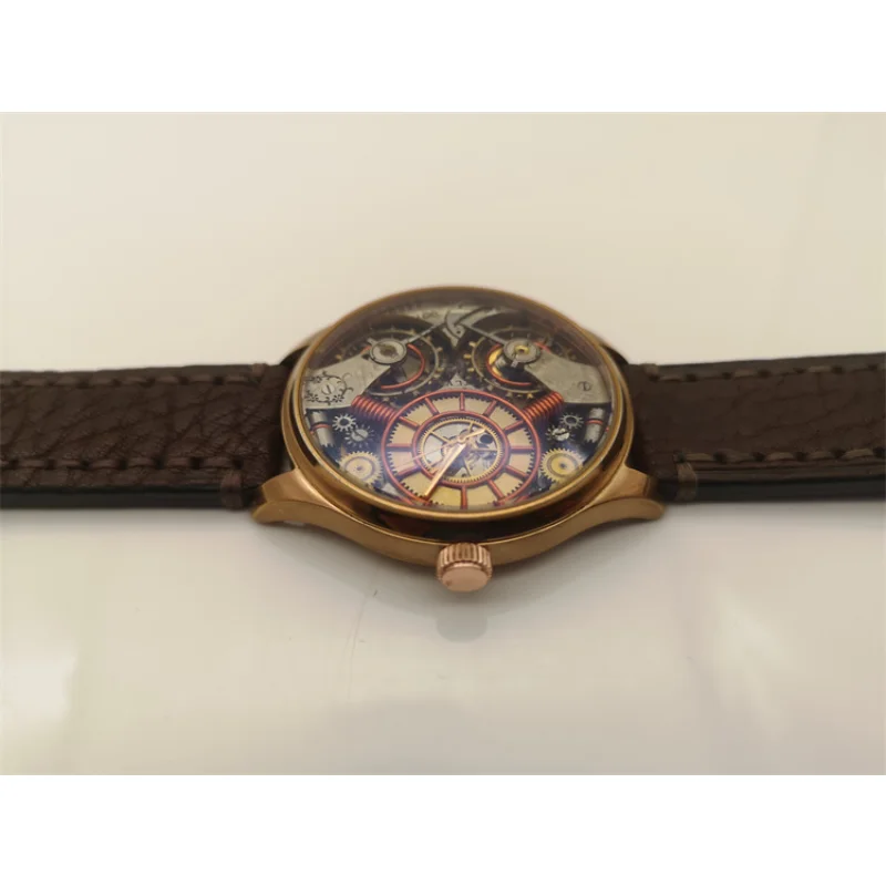 44mm Men\'s Vintage Watch Punk Automatic Mechanical Watch Stainless Steel Sapphire 50M Waterproof Unique Handmade Customization