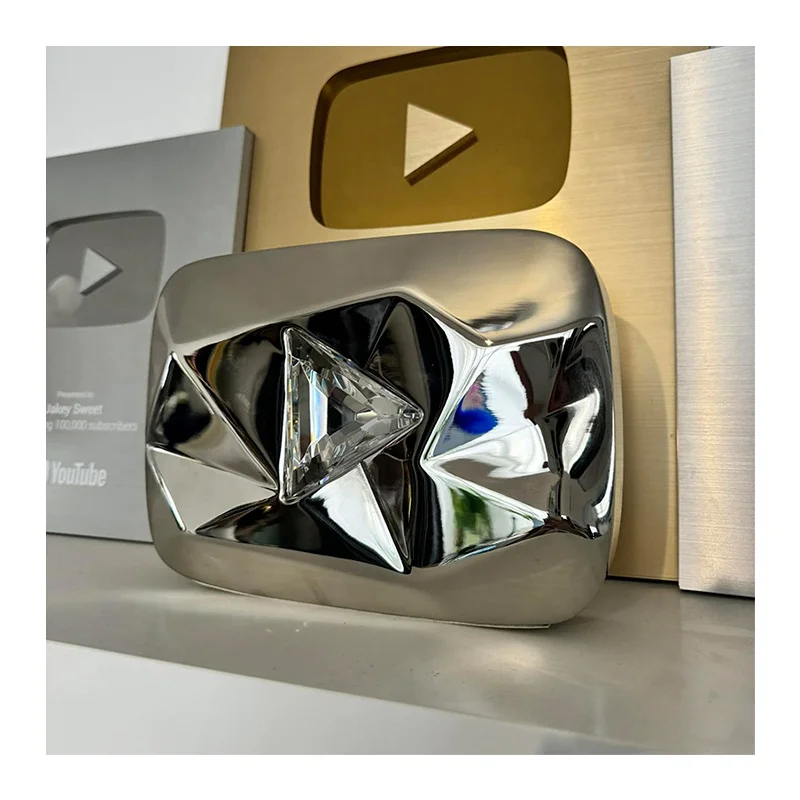 New Luxury Custom Metal Plaques For YouTube Play Button Plaques & Trophies for Event Decoration
