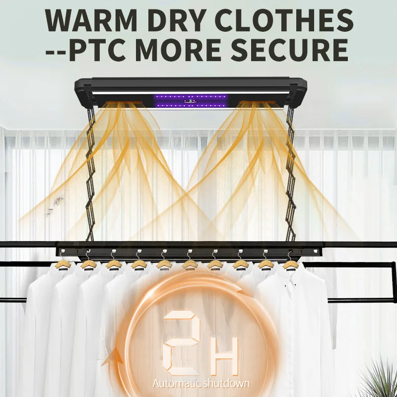 Smart home appliances hanging organizer laundry racks ceiling electric dryer clothing rack