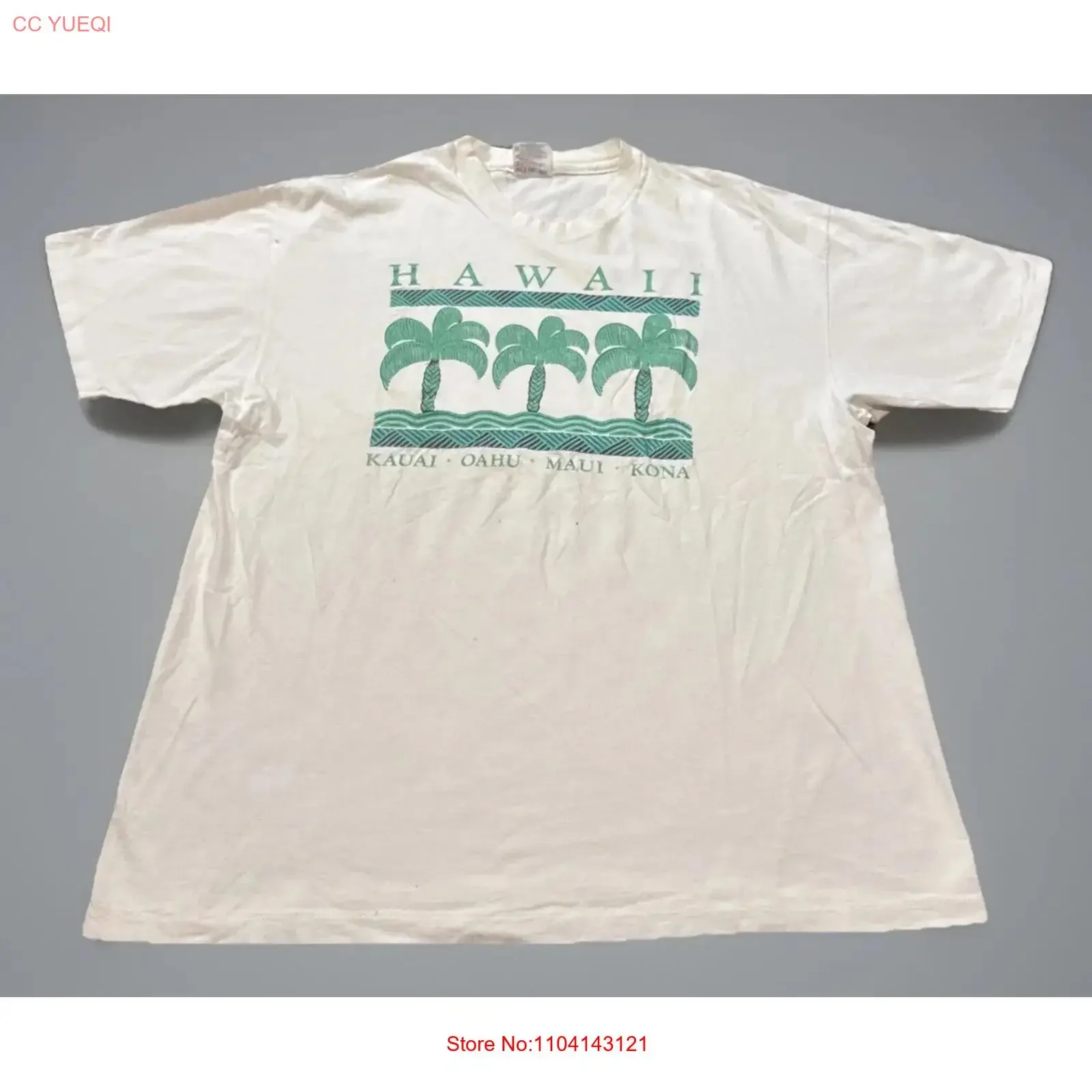 Vintage 80s Hawaii Big Islands White T Shirt XL Vacation Destination vintage Washed Casual Unisex Slightly Versatile