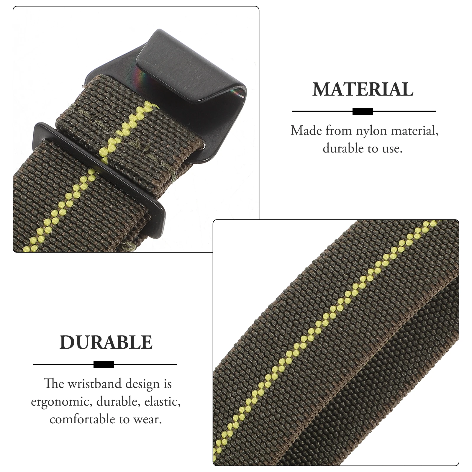 

1pc Nylon Replacement Elastic Wristband Quick-Dry Durable 20Mm Green For Watch Wristband For Watch Strap Style