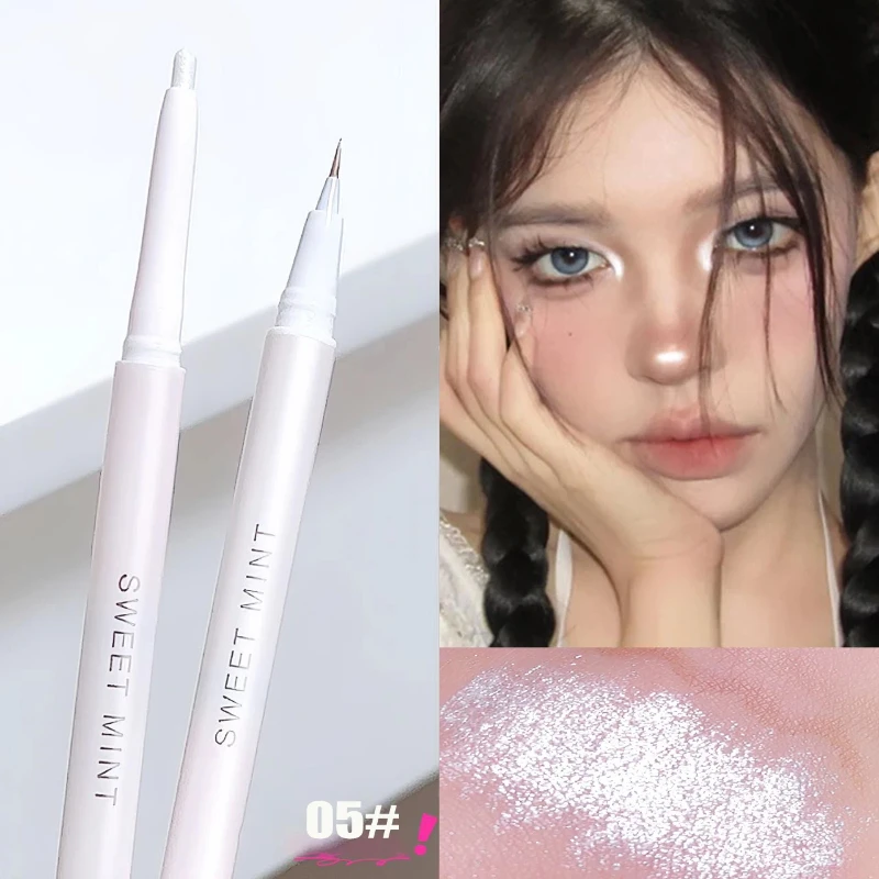 Dubbelkop Zijdeachtige Glinstering Eyeliner Potlood Liggende Zijderups Waterdichte Markeerstift Matte Witte Parel Oogschaduw Gel Beauty Cosmetica