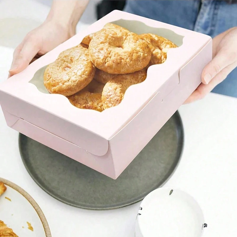 10/20 Stücke Kraftpapier Kuchen Süßigkeiten Boxen Rechteck Offenes Fenster Hochzeit Schmuck Schokolade Geschenk Verpackung Boxen Backen Party liefert – Detail 5
