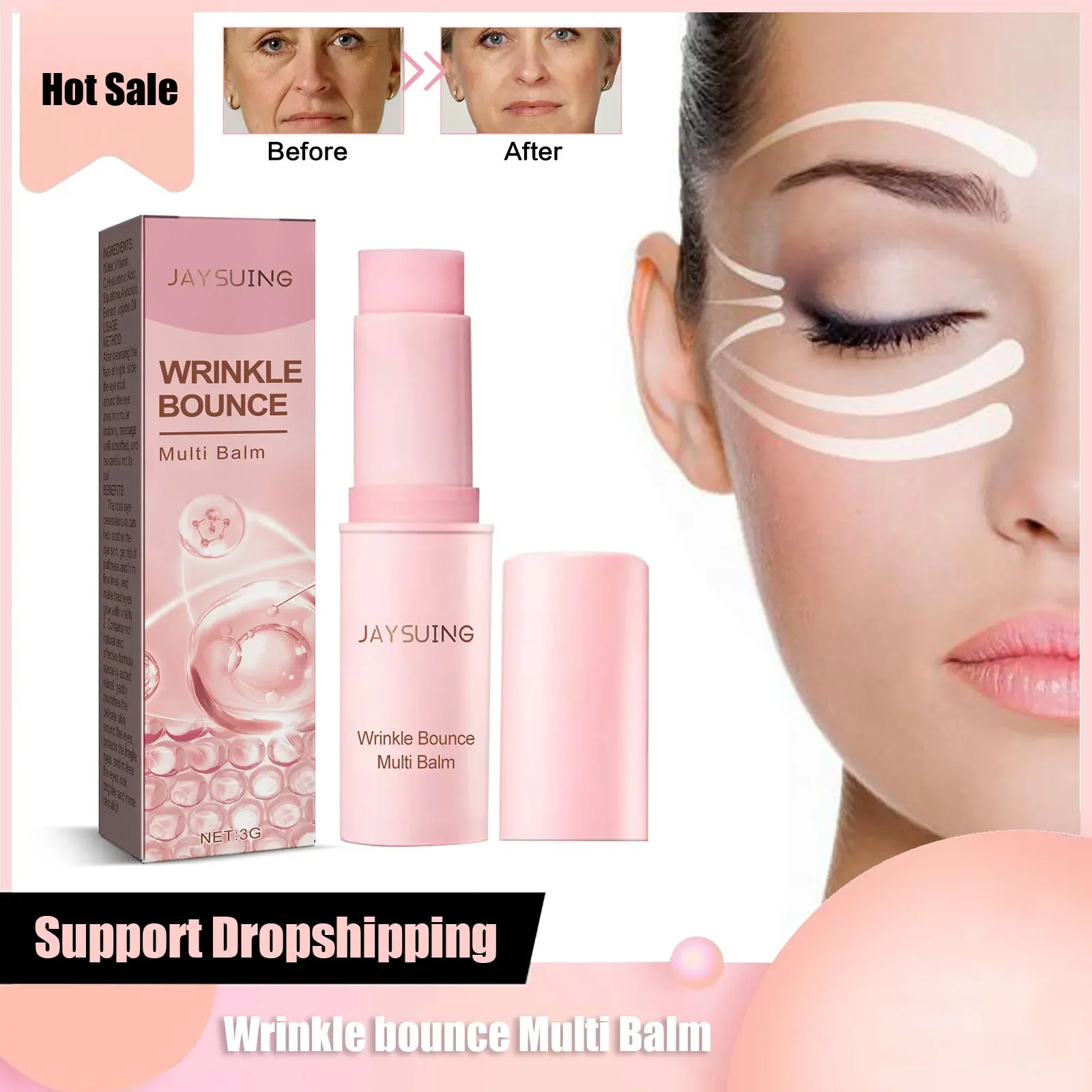 الكولاجين متعدد بلسم عصا التجاعيد ترتد المضادة للتجاعيد ترطيب متعدد بلسم سطع مملة لون البشرة كريم مستحضرات التجميل الكورية