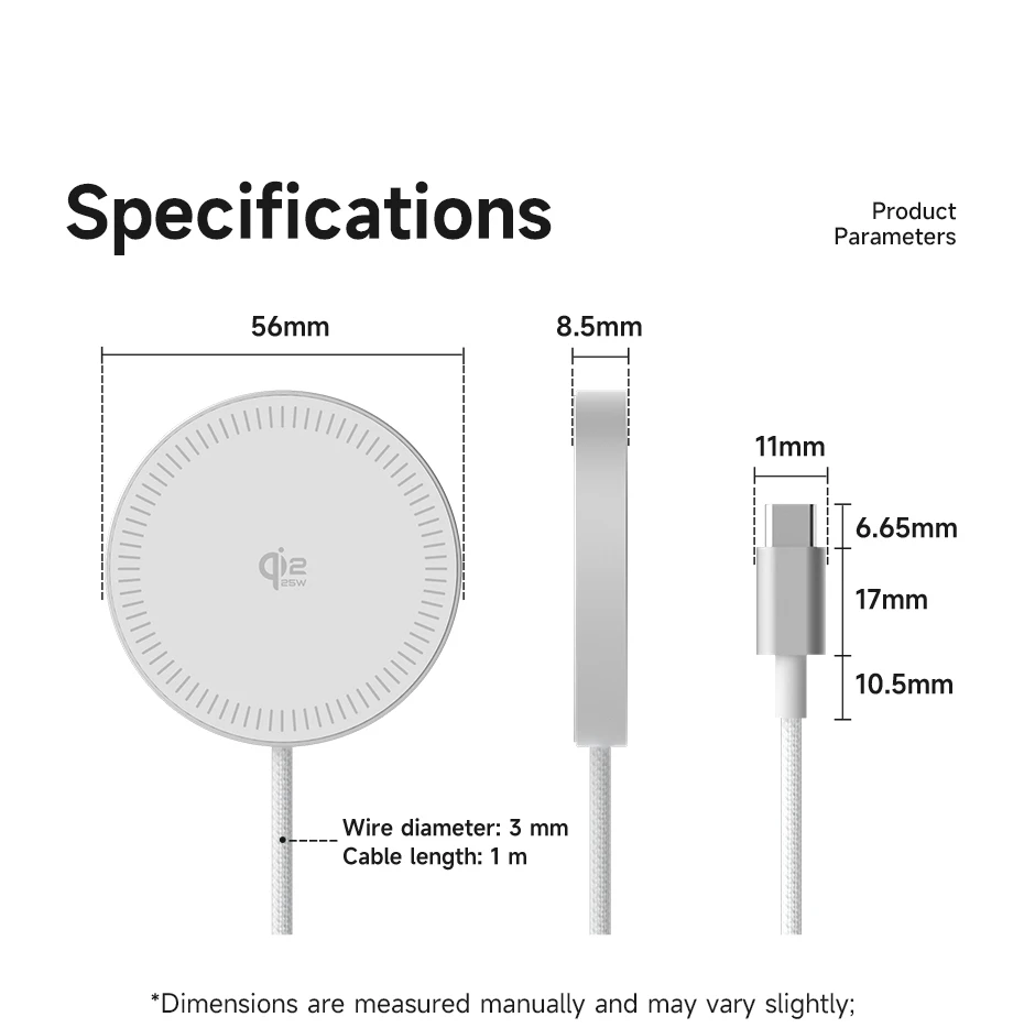 Hagibis Dual-Sided Magnetic Wireless Charger Qi2 25W