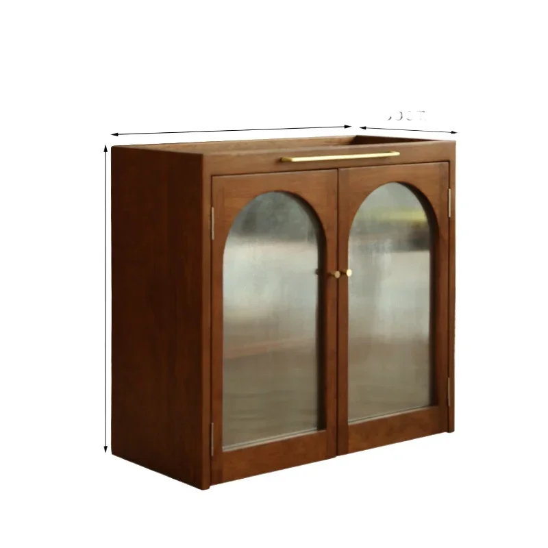 

Solid wood dining side cabinet Modern simple household locker Multifunctional tea cabinet Large capacity American