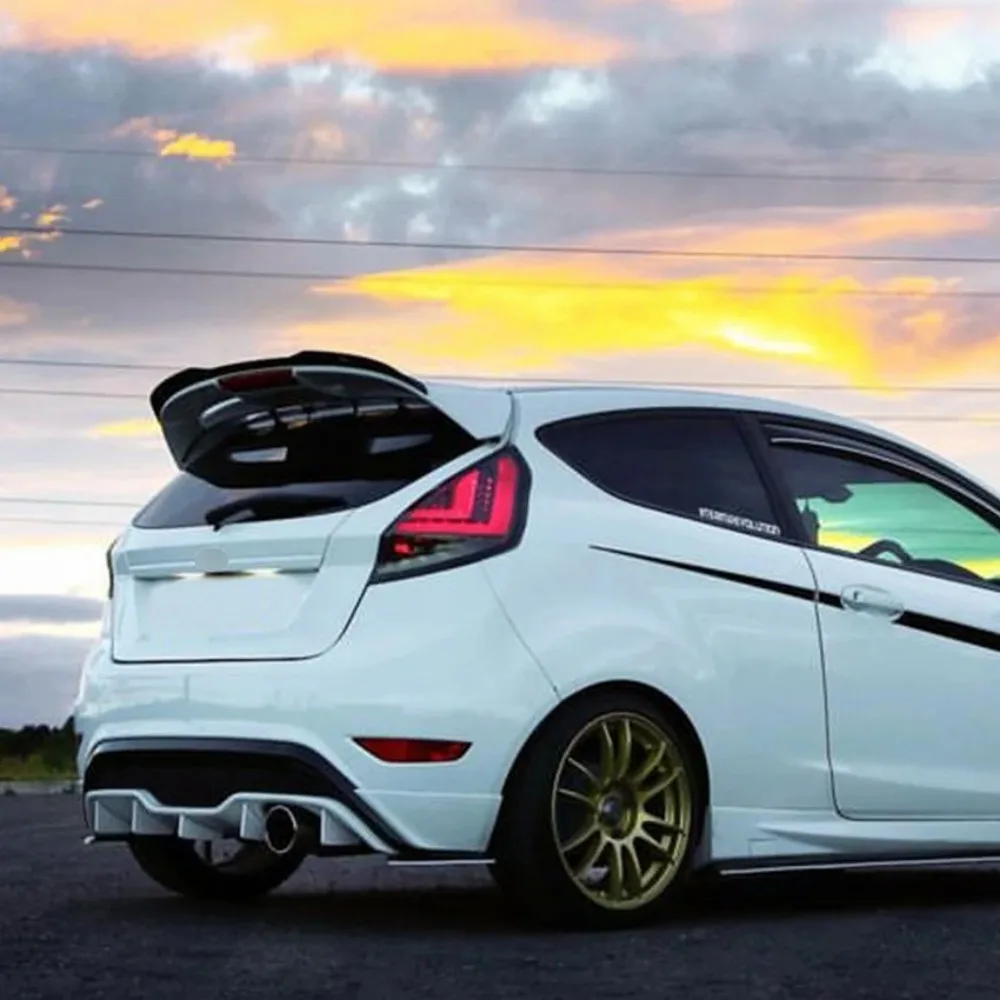 Rear Roof Trunk Spoiler Rear Wing Lip Trim Sticker Styling Body Kit For Ford Fiesta ST-Line MK6 MK6.5 2008-2017 view 5