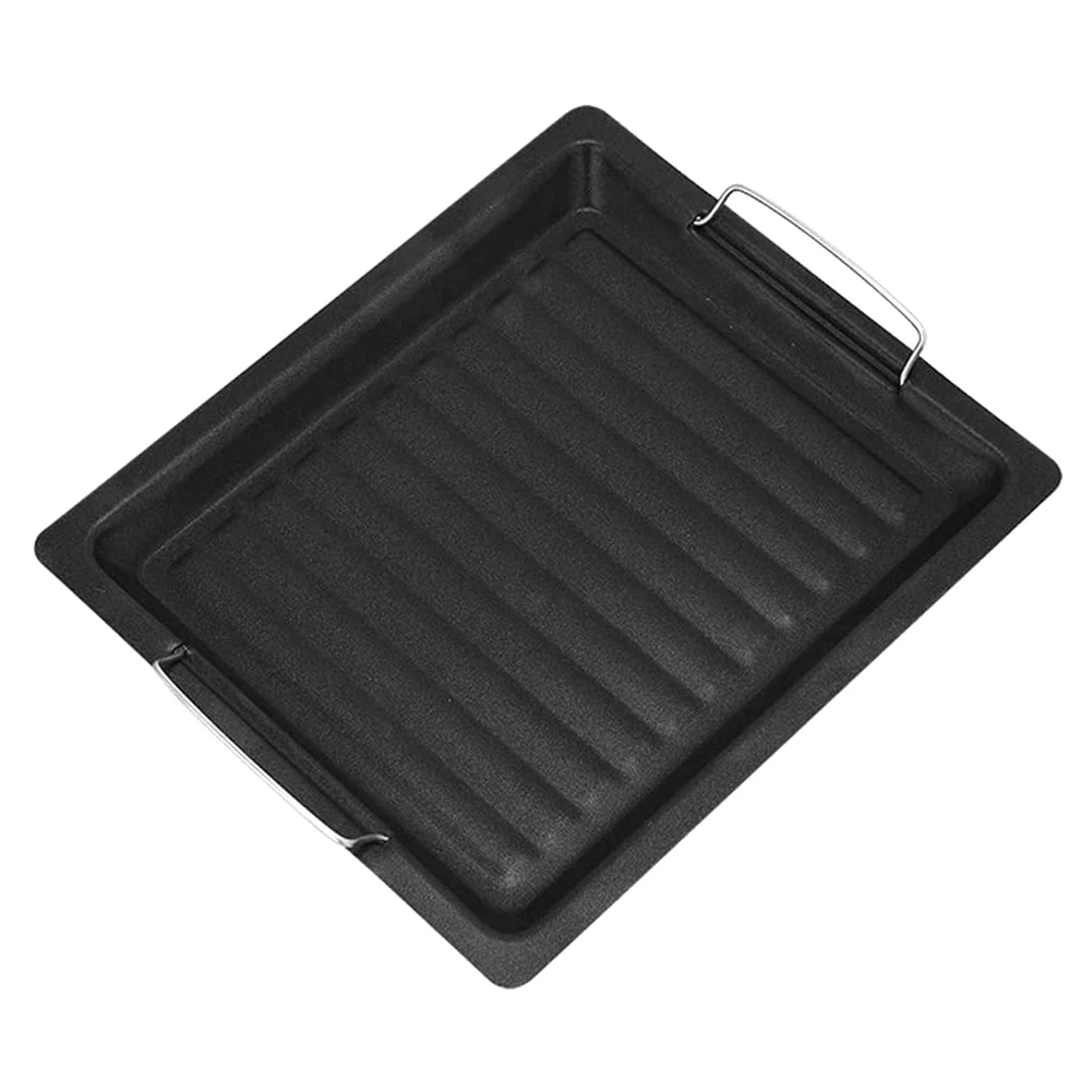 BBQ Grill Plate Pan Grill Pan Cooking Reversible Cast Iron Pizza Plate Gas Grill Accessories Universal for Outdoor Camping