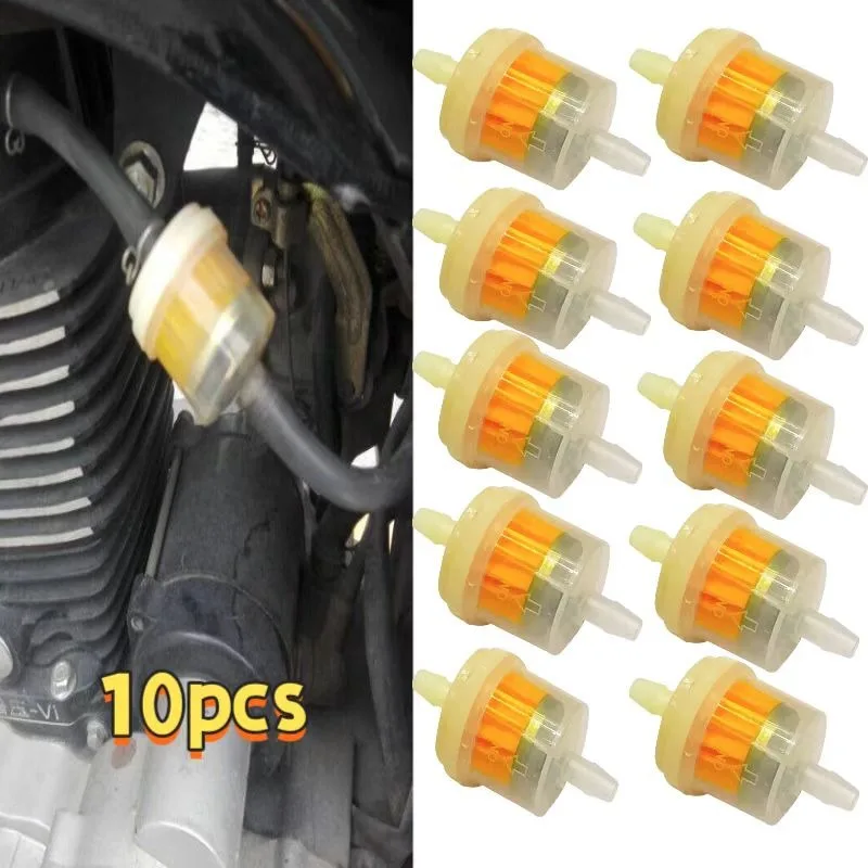 Universal 10Pcs/set 6mm Hose Motorcycle Petrol Gas Fuel Gasoline Oil Filter For Scooter Motorcycle Moped Scooter Dirt