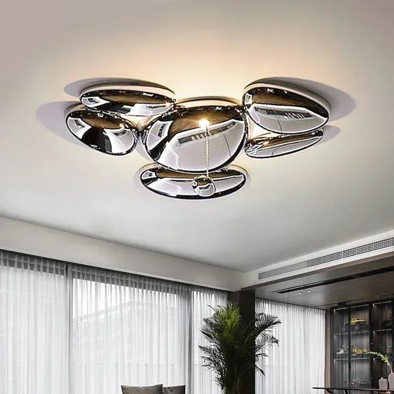 Modern Living Room Chrome Led Ceiling Lamp Home Decor Bedroom Chandelier Lighting Villa Lobby Bar Luxury Light Fixture Luminaria