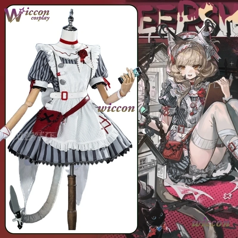CosC Game Arknights Haze Cosplay Nurse Uniform Maid Dress