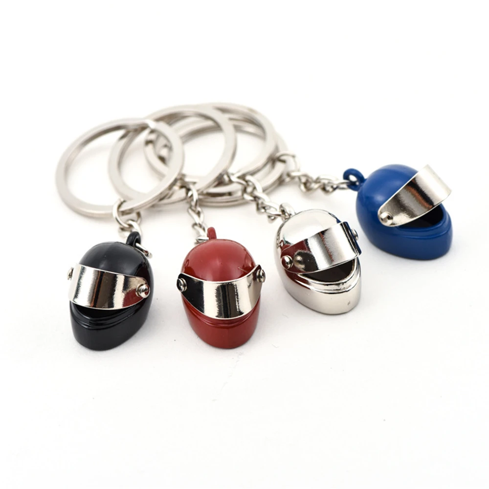 Porte-clés de casque de moto 3D créatif, Mini modèle de casque de voiture, pendentif pour hommes, breloque de sac à dos, porte-clés de voiture, décor, cadeau de Club de cyclisme