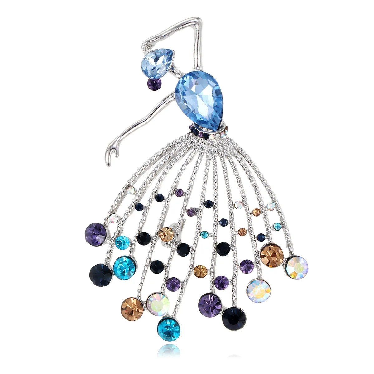 

French Ballet Girl Dancing Brooch, Feminine Charm, Crystal Brooch, Romantic Wedding Dress Accessories, High-End Brooch Gifts