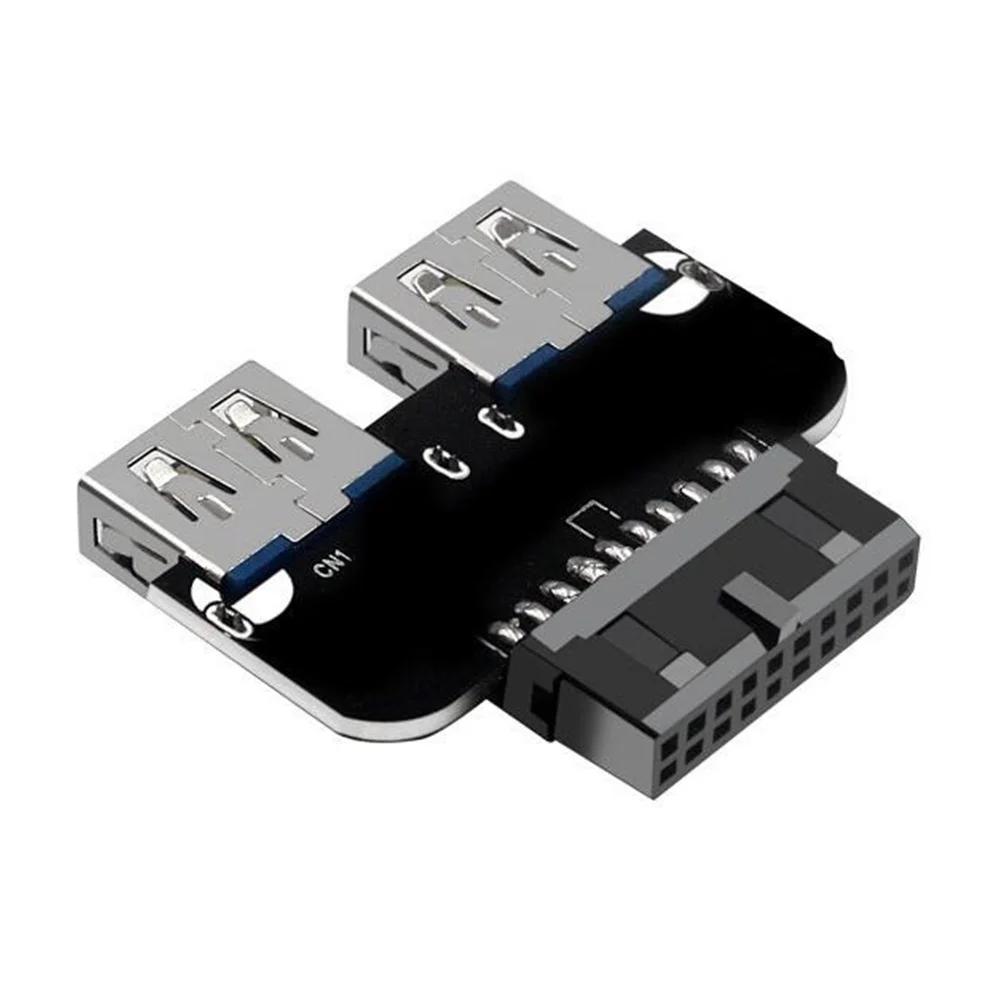 USB A Conector Fêmea para Desktop Motherboard, 20Pin para Dual USB 3.0 Adaptador, Cabeçalho 19 P, 2 Portas, PH22