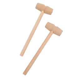 10 Pieces Mini Unique Kitchen Tools Wooden Cake Hammer Balls Toy Pounder Replacement Wood Mallets Baby