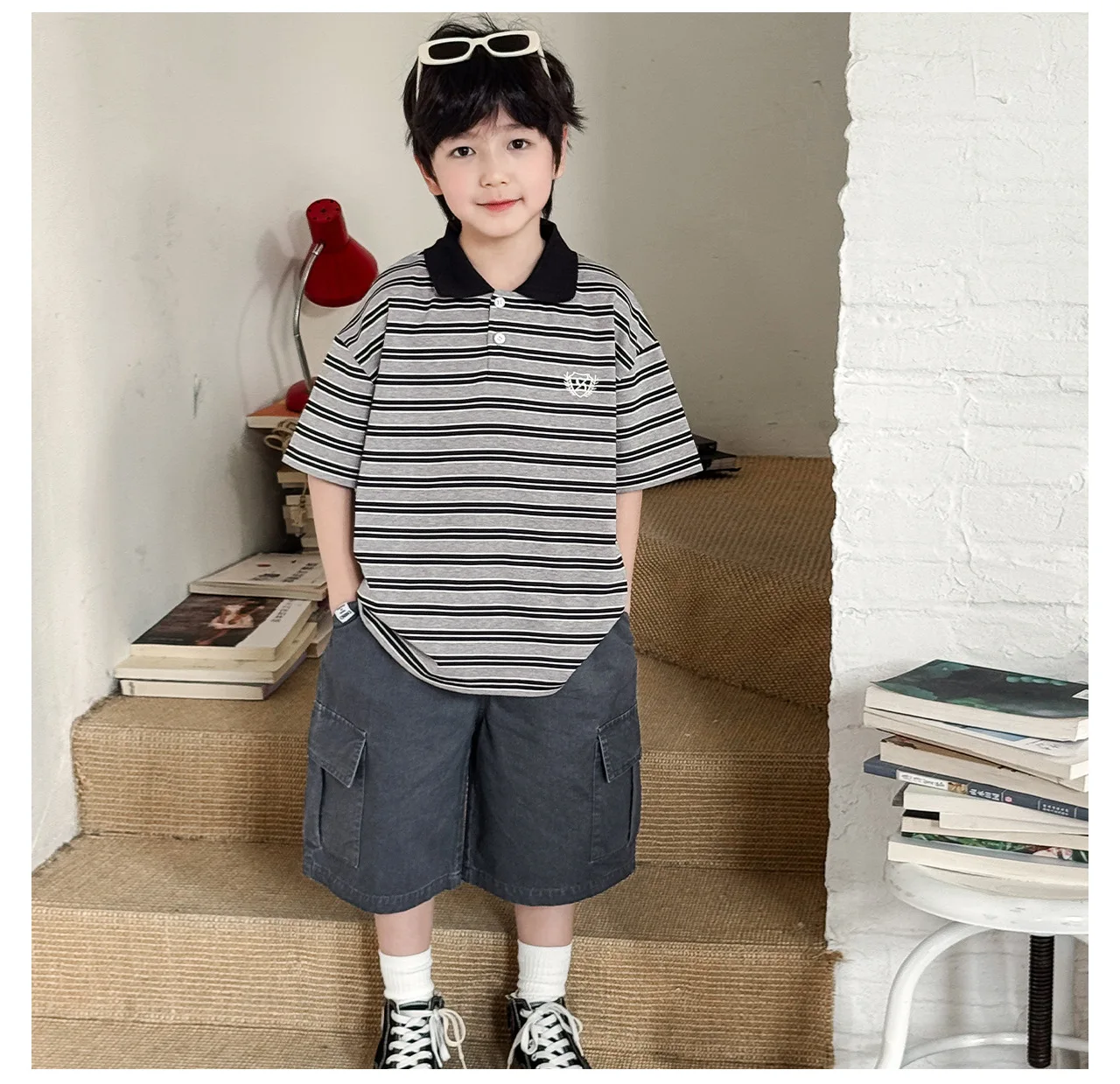 Boys Pants 2026 Spring and Summer New Children's Clothing Korean Style Boys and Girls Loose Casual Label Do Old Shorts - view 5