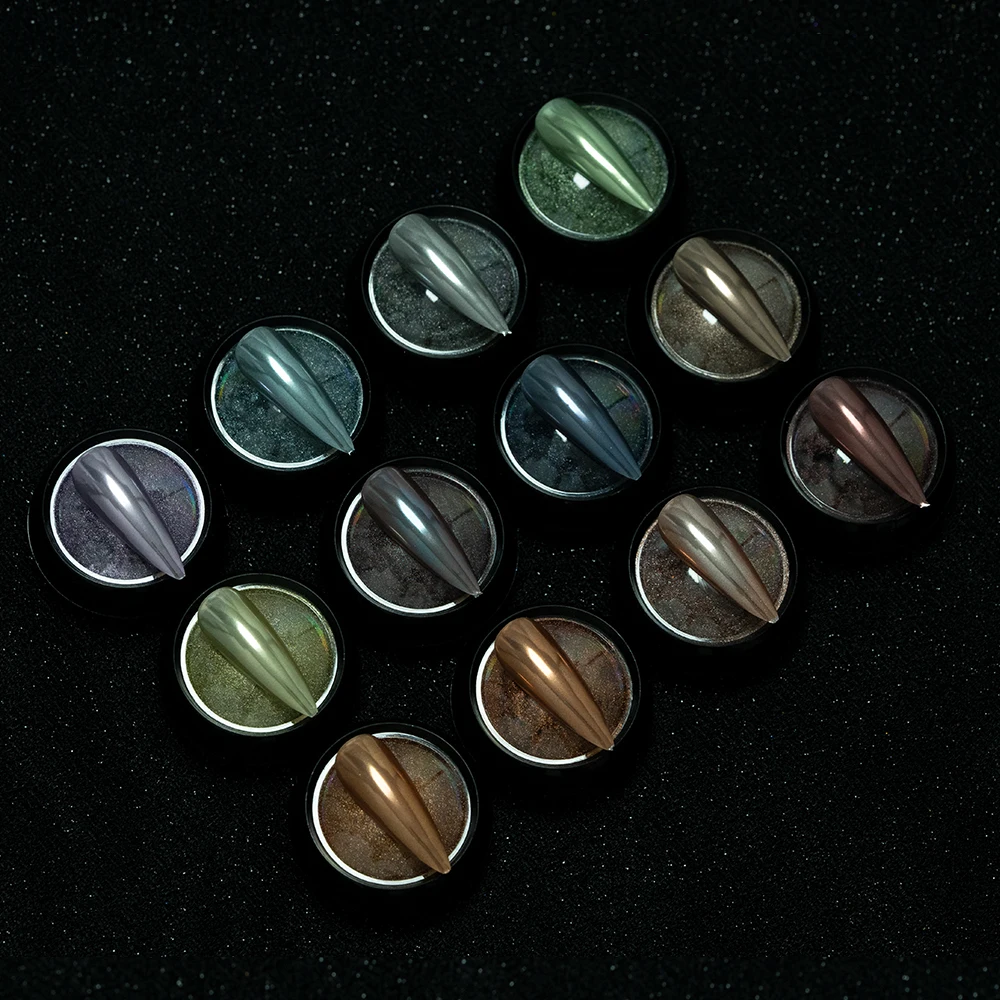 HNDO Kleurrijk Chroom Spiegelpoeder Metallic Effect Pigment Stof Manicure Nail Art Decoratie Glitter