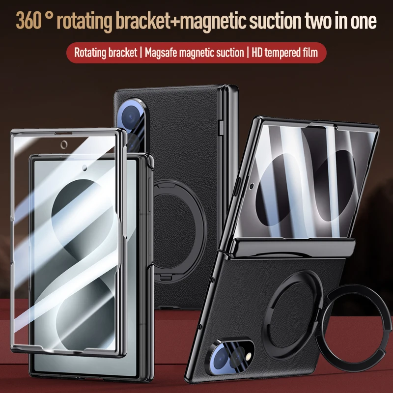 360° Rotating For Magnetic Holder with HD/Anti-peep Screen Protector Phone Case For Samsung Galaxy Z Fold8 Fold 8 Hinge Cover