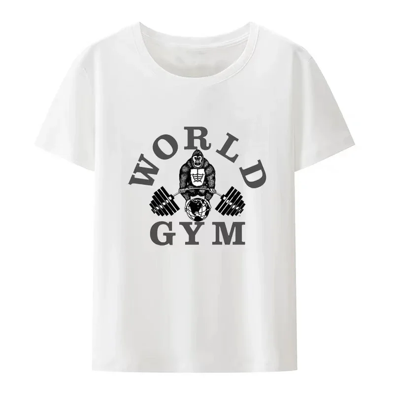 Funny Gym Strong Exercise Modal T Shirt Men World Power House Casual Sweatshirts Unisex Short-sleev Fashion Camisetas Tops