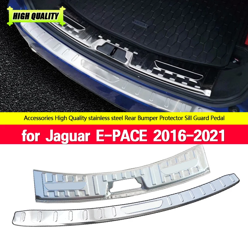 

Stainless Steel Inside and External Rear Bumper Protector Sill Trunk Guard Cover Trim for Jaguar E - PACE 2016-2021 Chromium
