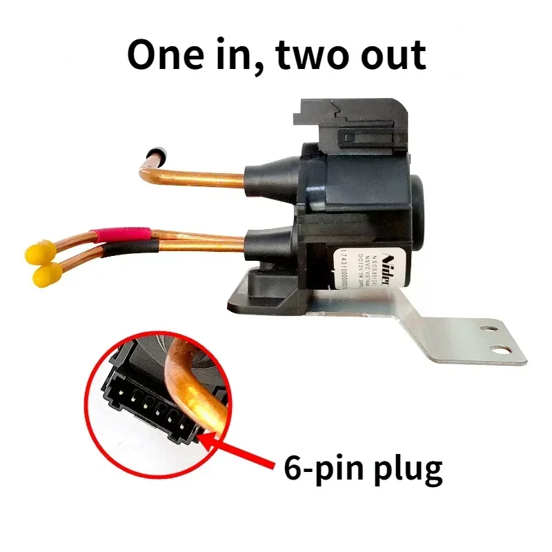 DC12V Solenoid Valve for Refrigerator Pulse Air Electric Switching Valves Accessories 6 Pin Plug
