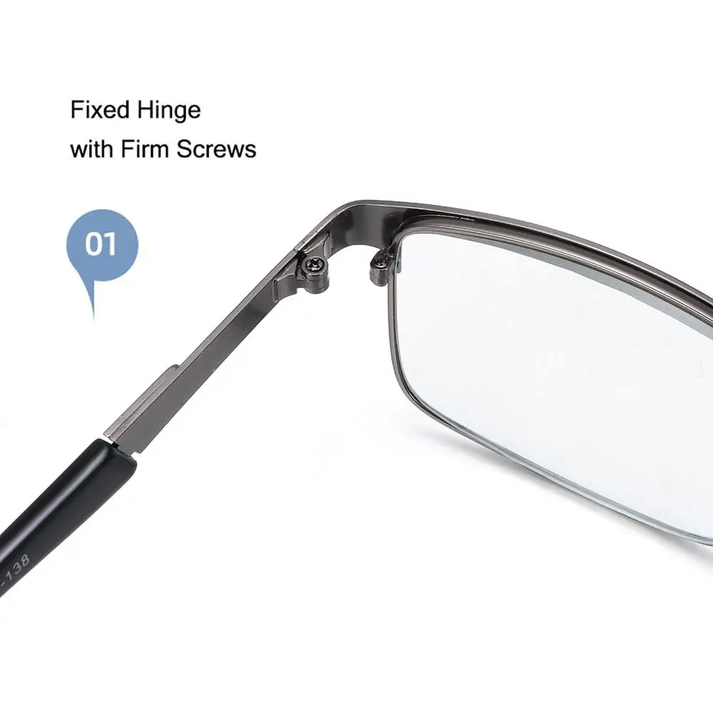 مستطيل مكافحة الضوء الأزرق الفولاذ المقاوم للصدأ الرجال طويل النظر نظارات قراء الكمبيوتر البصرية رجال الأعمال نظارات القراءة