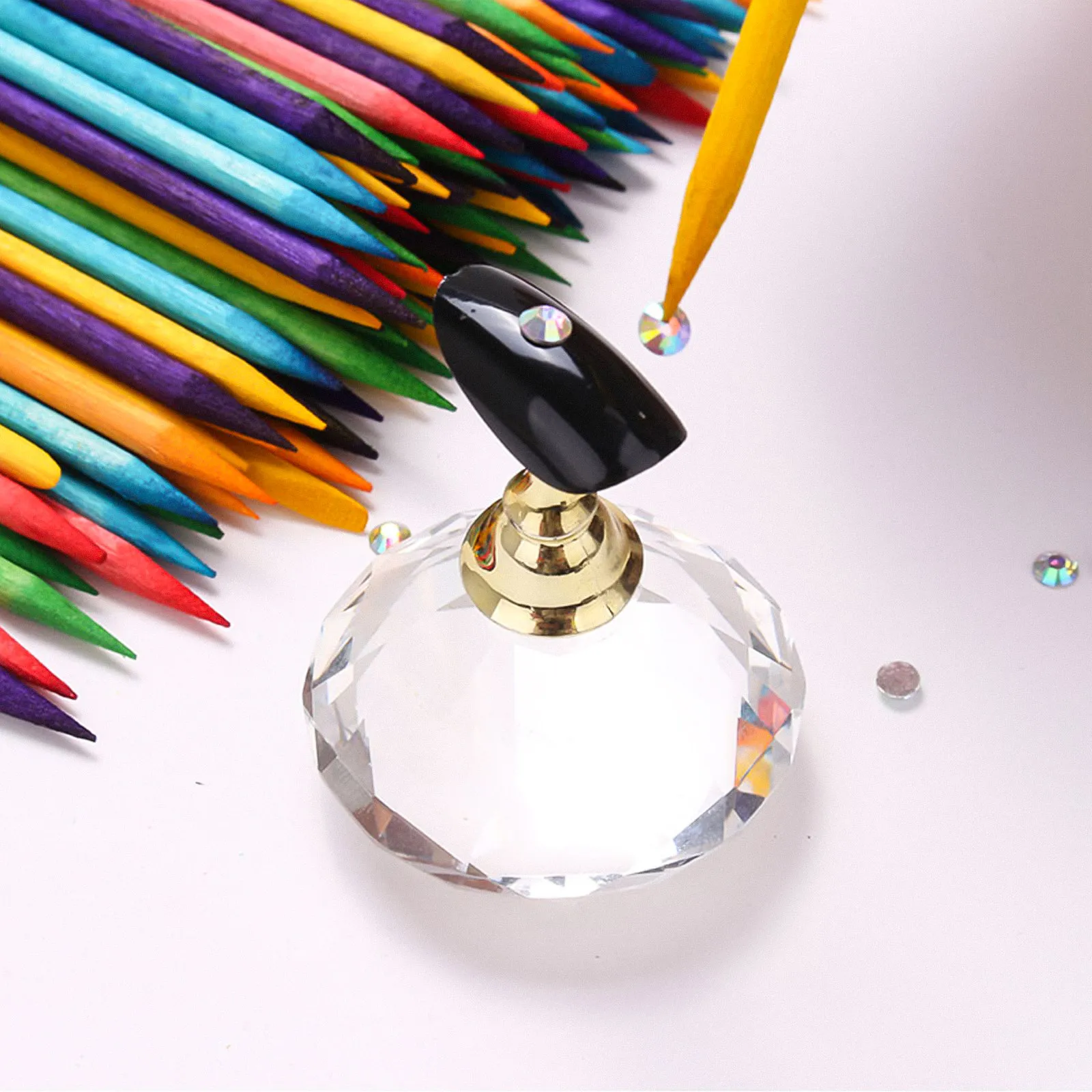 

2Packs Colorful Orange Wood Sticks Natural Cuticle Remover Dead Skin Pusher Manicure Tool for Nail Art Decoration Diamond