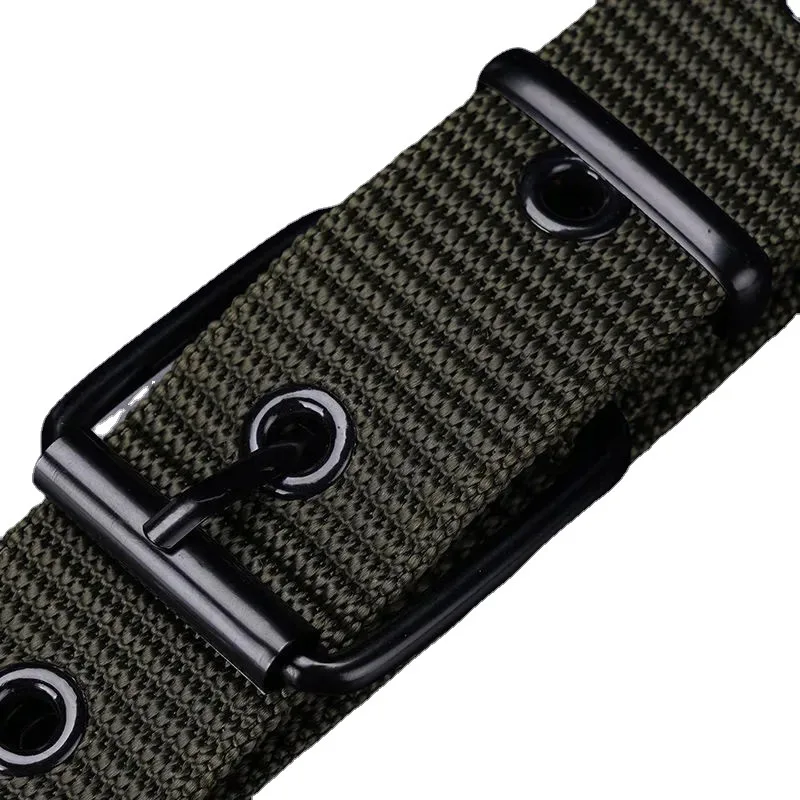 Perforated needle buckle canvas belt Men's fashion all-in-one belt Student youth extended jeans with women's fashion nylon belts