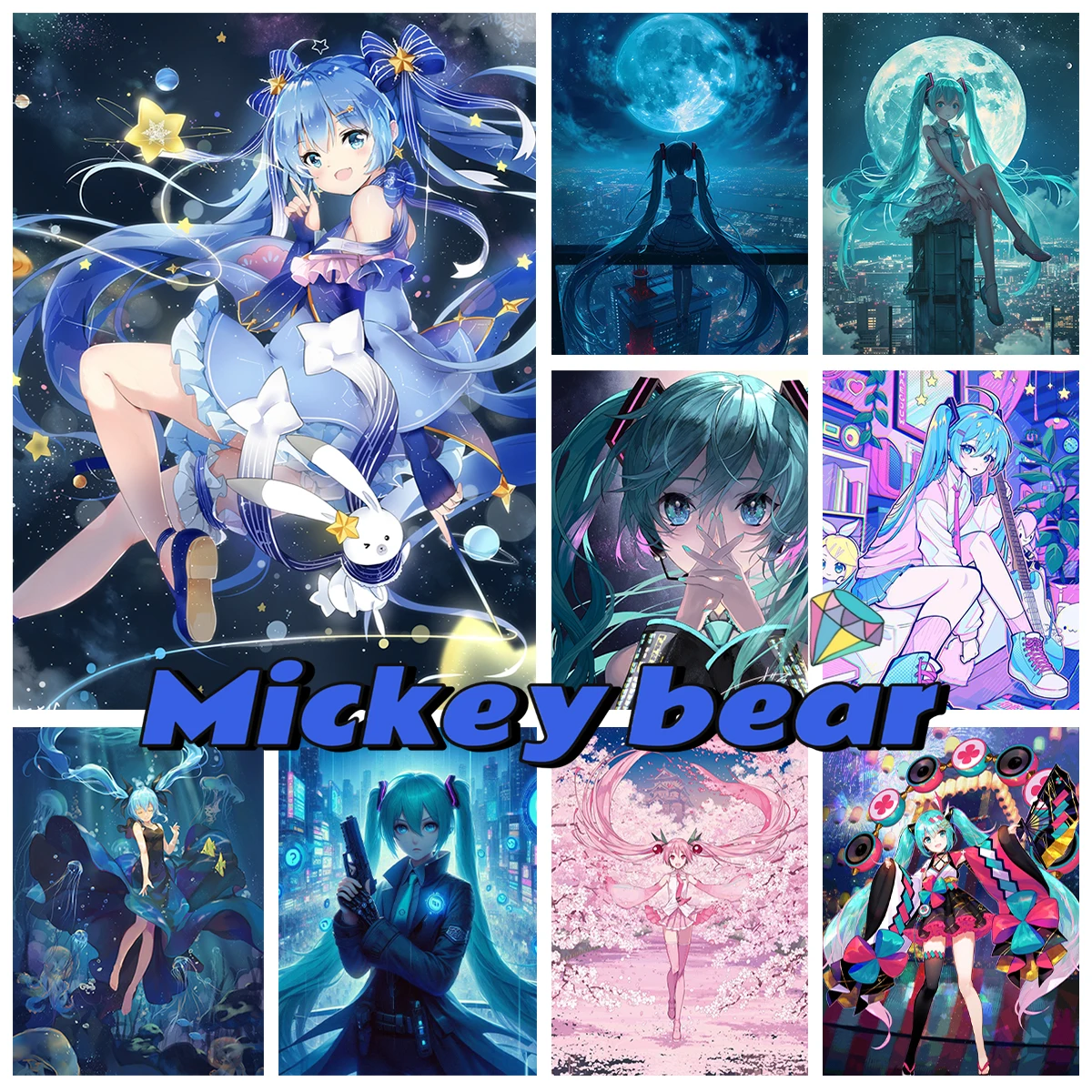 

M-Miku 5D Diamond Painting Kit Virtual Cartoon Singer Diy Diamond Embroidery Cross Stitch Interesting Handicraft Home Wall Decor