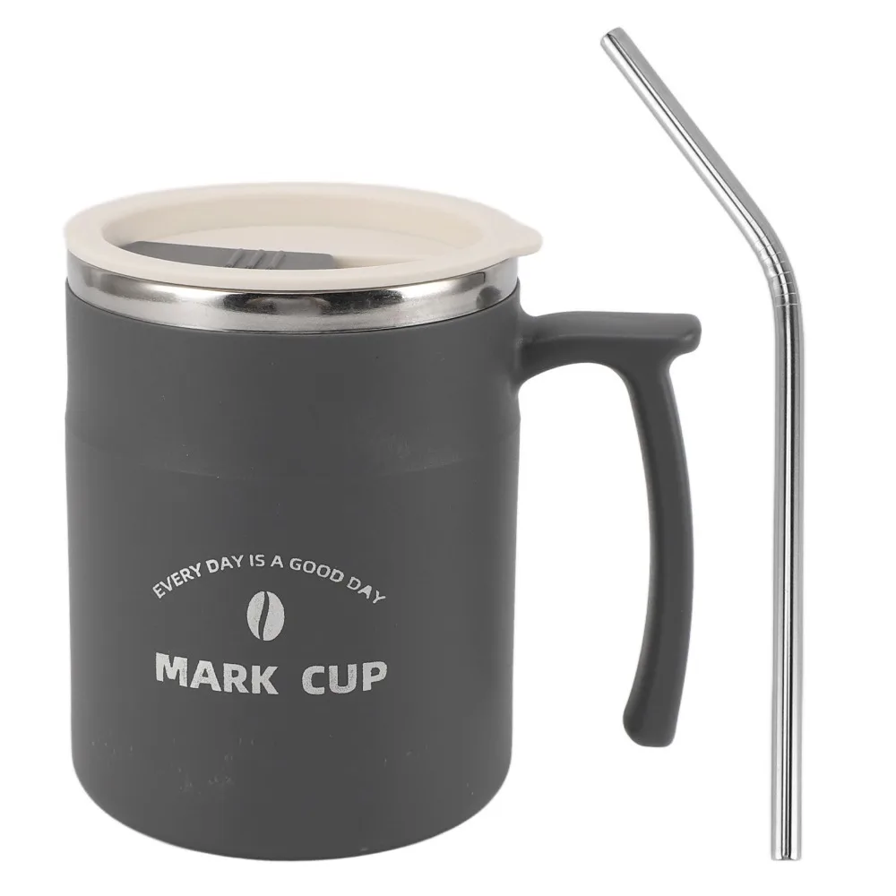 Portable Leakproof Coffee Cup Stainless Steel With Straw Water Cup With Lid Vacuum Insulated Insulated Mug Daily Use