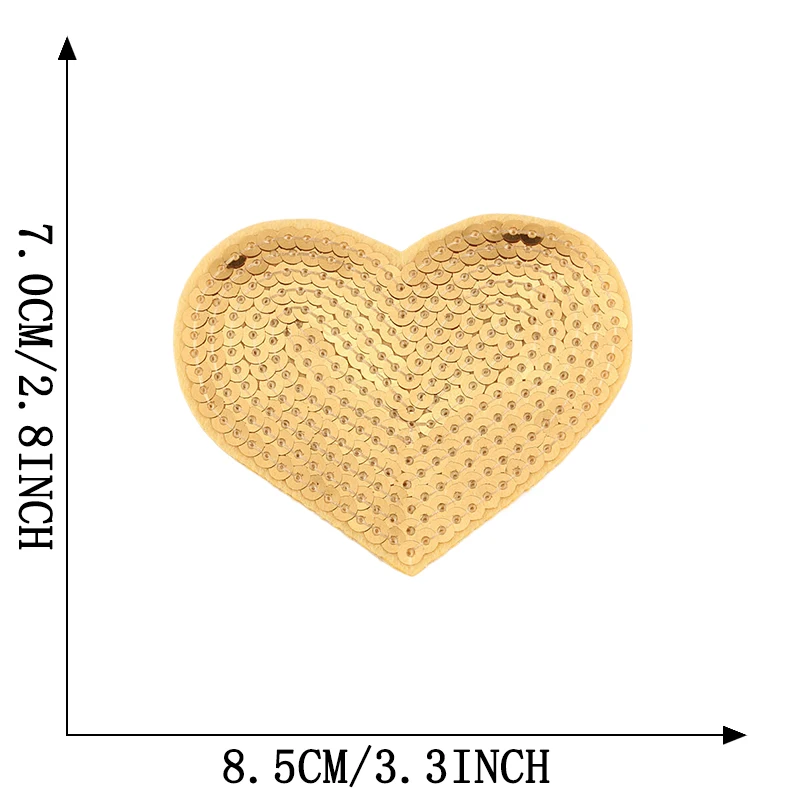 Eisen auf Patches für Kleidung Stern Herz Pailletten Thermo jacke DIY gestickt nähen Aufkleber Rucksack niedlichen Parche Kinder Ropa Glitter – Detail 4