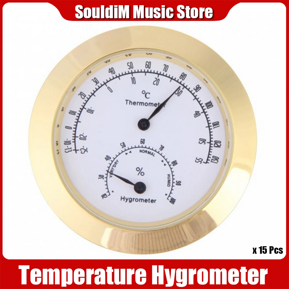 

15Pcs Round Thermometer Hygrometer for Violin Guitar Case Instrument Guitarra Accessories