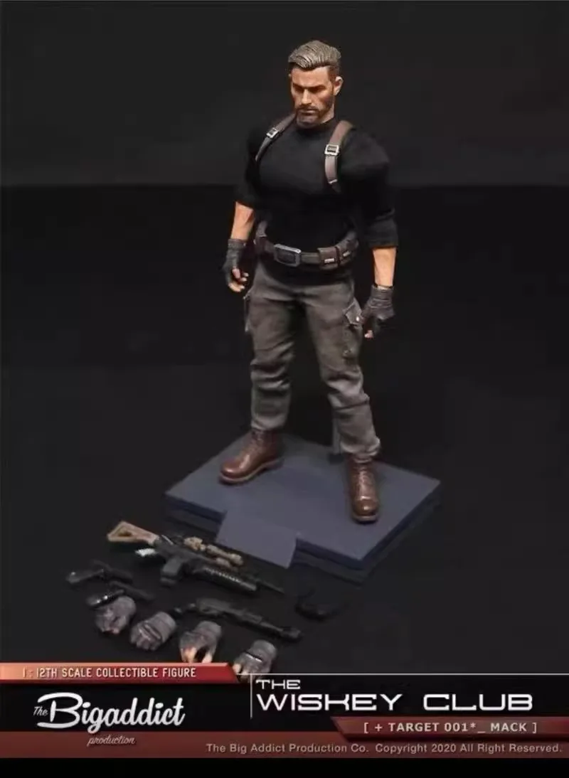 In Stock 1/12 Scale Bigaddict Target 001 Whiskey Club Killer Mark Action Figure Collection Decoration Ornament Model Toy Gifts