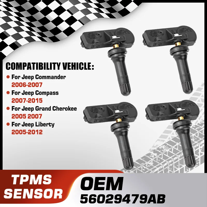 

1/4PCS Car TPMS Tire Pressure Monitor Sensor For Jeep Commander Jeep Compass Jeep Grand Cherokee Jeep Liberty 56029479AB 315 MHz