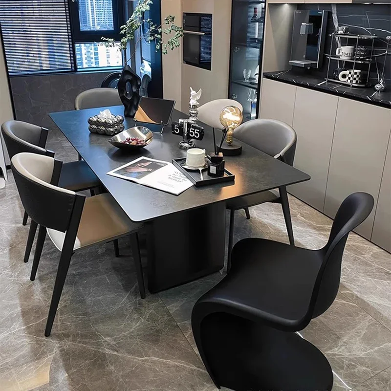 Stand Italian Dining Table Coffee Household Kitchen Black Dining Table Waterproof Reception Juegos De Comedor Salon Decoration