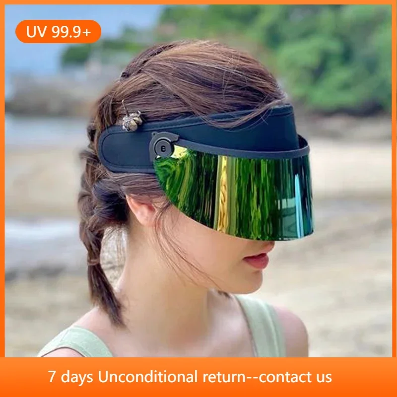 

Summer anti-UV empty top sun hat for women and men transparent PVC baseball cap outdoor sports candy color umbrella golf hat