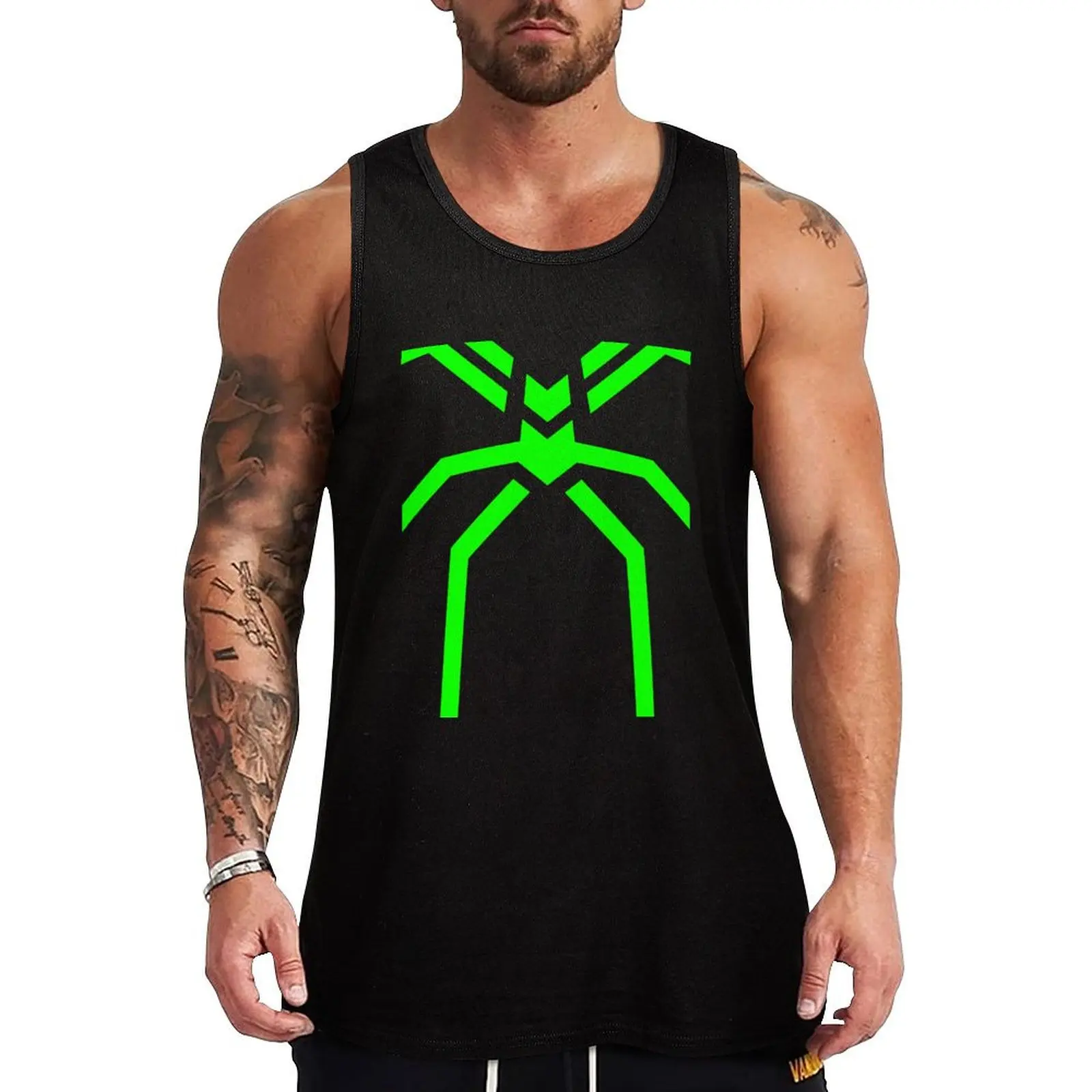 

Stealth Spider Green Tank Top Working vest Male clothes Fitness men clothing