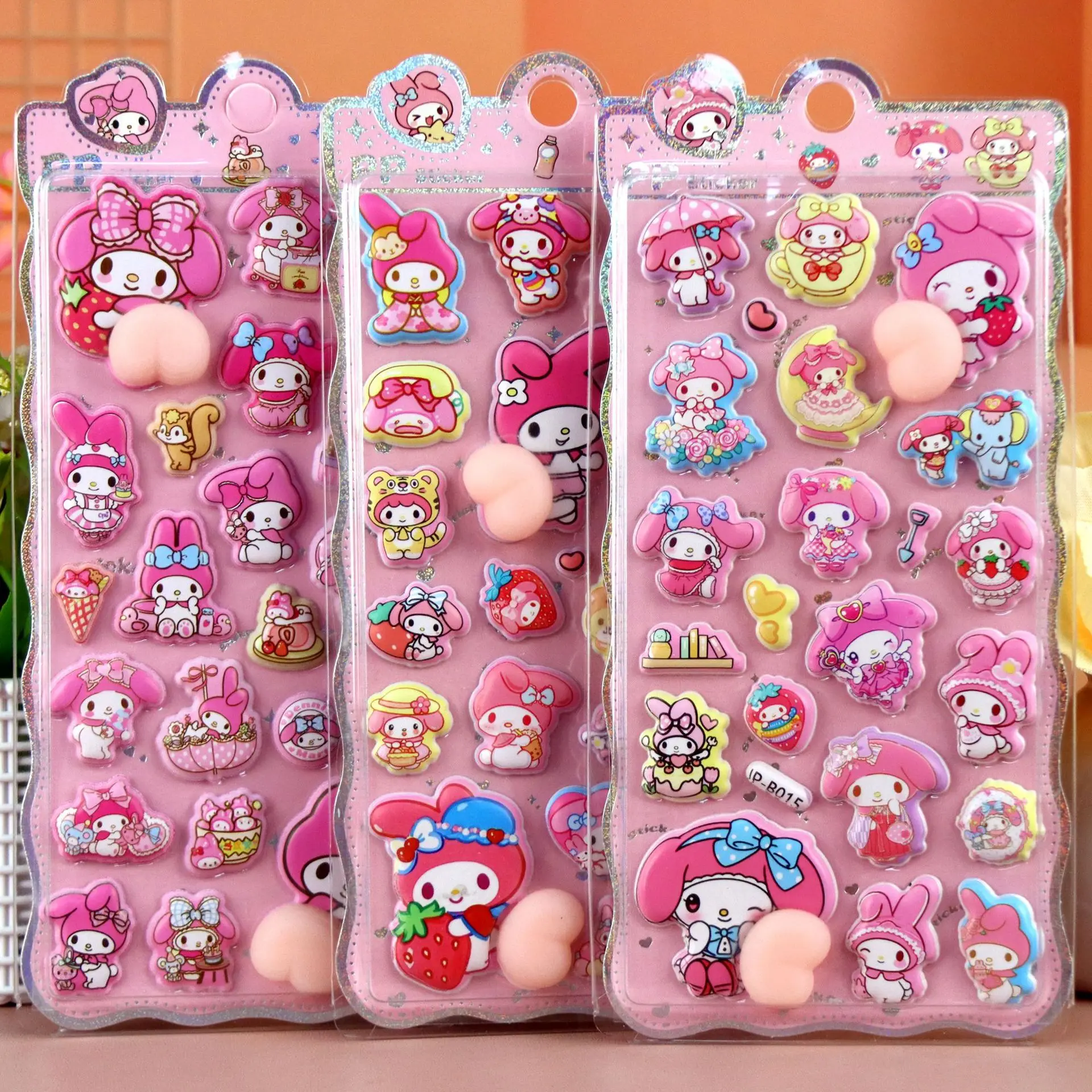 

Cartoon 20pcs Kawaii Sanrio KT Cat Thickened Soft Cute 3d Butt Pinch Fun Relief Stickers Phone Case Stickers Fashion Trendy Girl