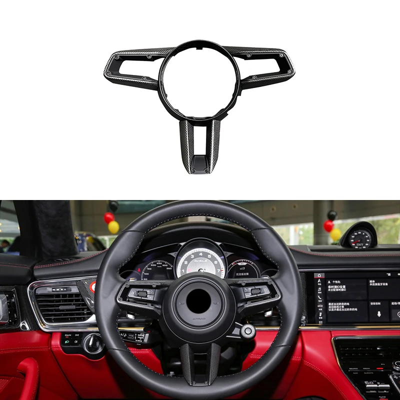 

Carbon Fiber Steering Wheel Trim Accessory Car Accessories for PAG Panamera Cayenne Macan 992 911 971