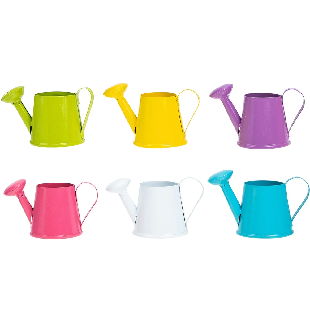 6 Pcs Miniature Watering Can Pitcher Cans Party Favors Tin Iron Haws Toddler Vases