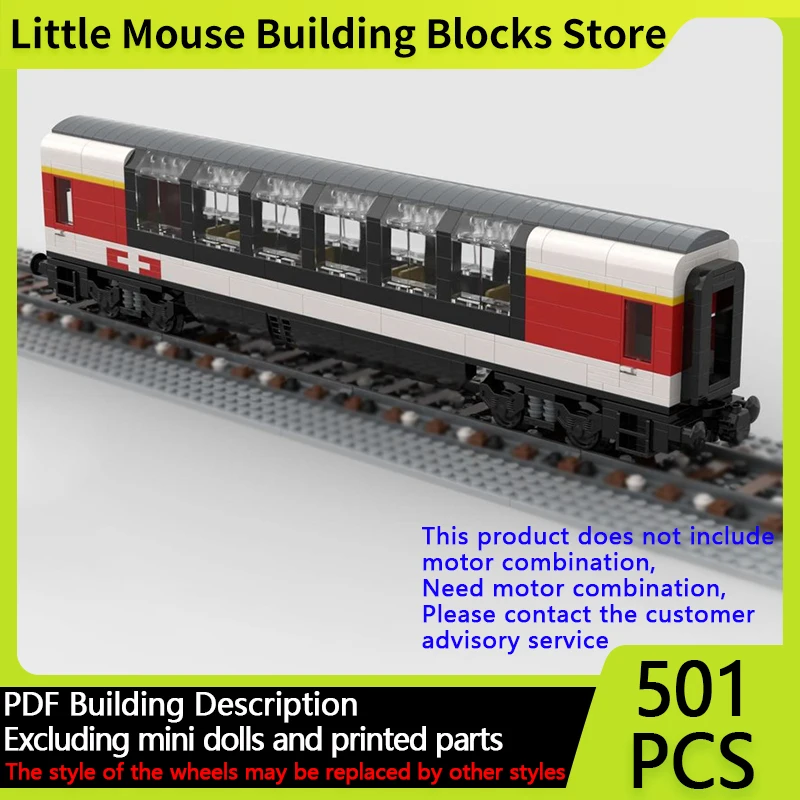 

City Car Model MOC Building Bricks Panorama Wagon Intercity Train Modular Technology Gifts Holiday Assemble Children Toys Suit