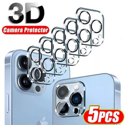 Película protectora de cámara para iPhone, cristal Protector de lente trasera para iPhone 11, 12, 13 Pro Max, 15, 14 PRO, XS, MAX, XR, 12 Mini, 3D, 5 unidades