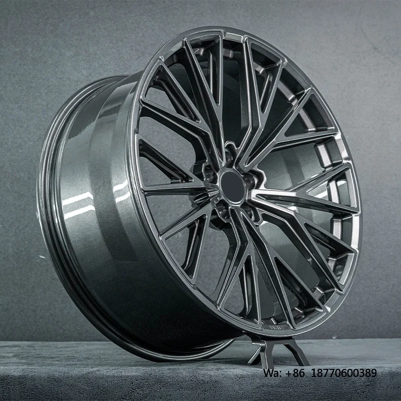 Rines de Aleación Forjados en Color Gris Oscuro para Autos de Pasajeros, Disponibles en 17", 18", 19", 20", 21", con Configuraciones de Perforación 5x100, 5x105, 5x108, 5x110, 5x112, 5x114.3 y 5x120