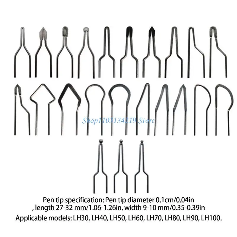 N5KC 23Pieces Burning Pen Tips Sturdy Leather Engraving Tips Burning Tips Suitable For Various Pyrography Needs