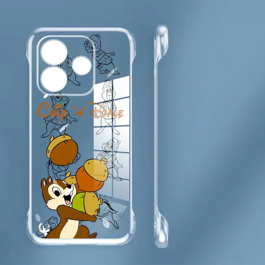 Transparent Case for Xiaomi Redmi Note 10 13 14 Pro Plus 12 Shockproof Protective Funda Phone Cover Disney Chip 'N' Dale Cartoon