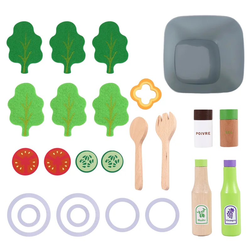 AS96-어린이 주방 DIY 요리 놀이 시뮬레이션 나무 주방 음식 세트
