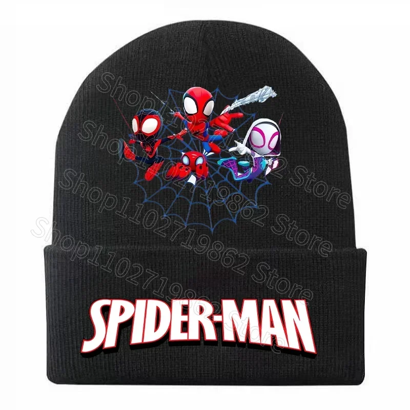 Spidermans Kids Caps Marvels Knitted Hats Beanies Movie Character Pattern Print Winter Hat Warm Comfortable Bonnets Baby Show