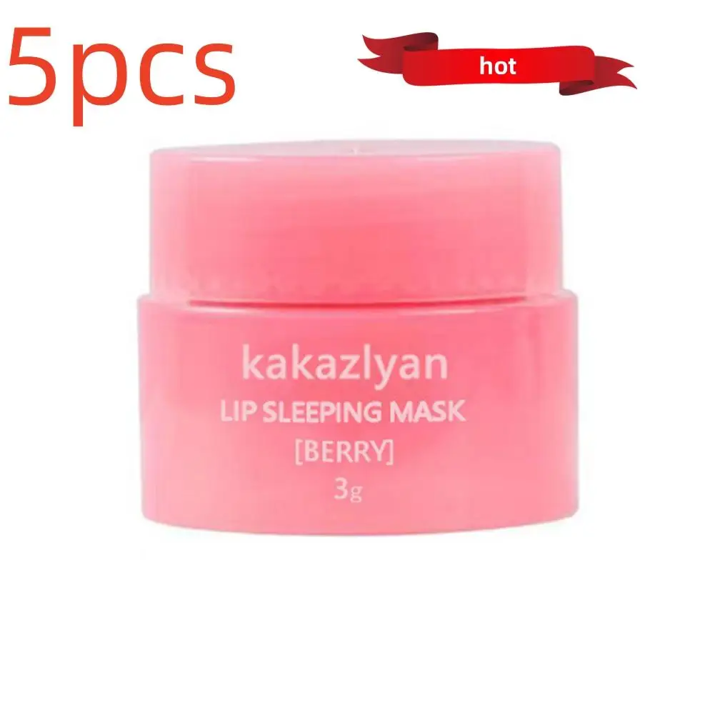 5PCS X3g Lip Mask Night Sleep Maintenance Moisturizing Lip Gloss Bleach Cream Nourishing Lip Care Lip Balm for women hot sale