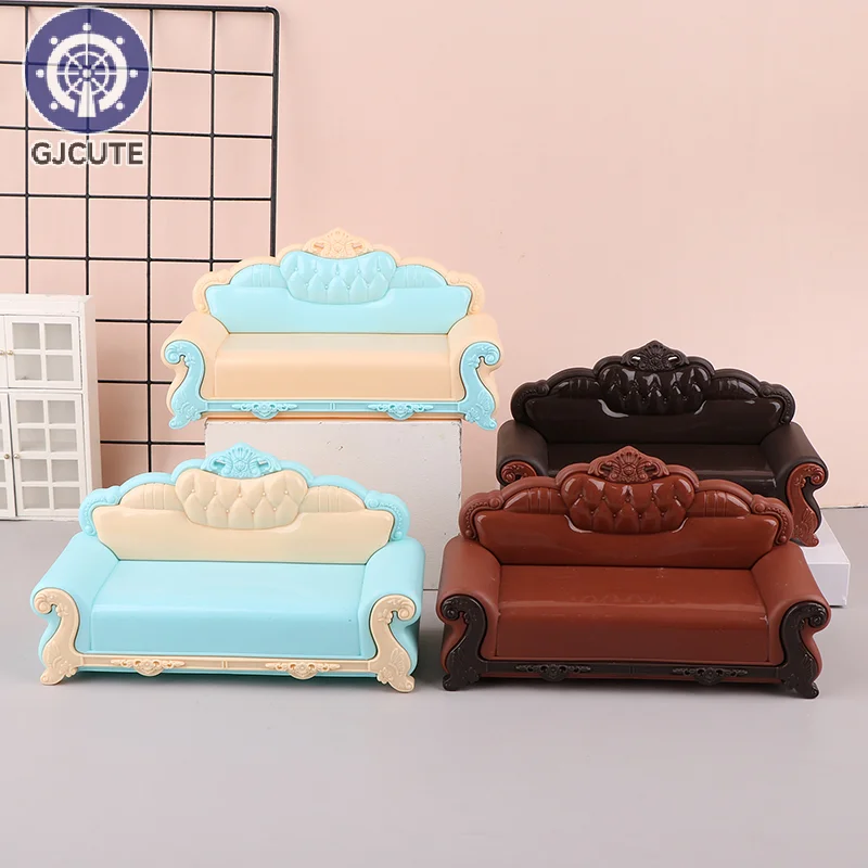 1/12 Dollhouse Simulation Sofa Model Miniature Living Room Furniture Decoration Dolls House Accessories Kids Pretend Play